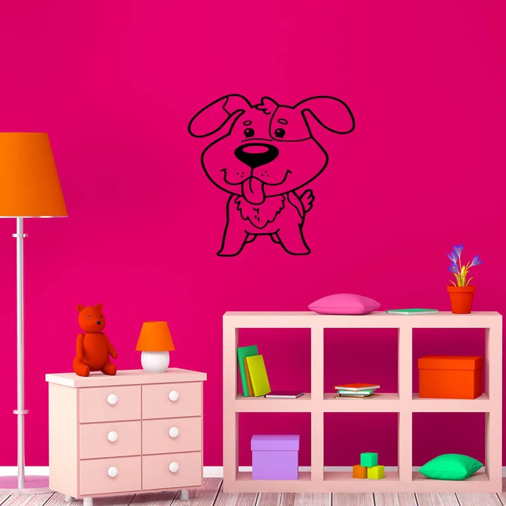 Veselá Stena Samolepka Psík detský Farba: žlutá, Veľkosť: 40 x 31 cm