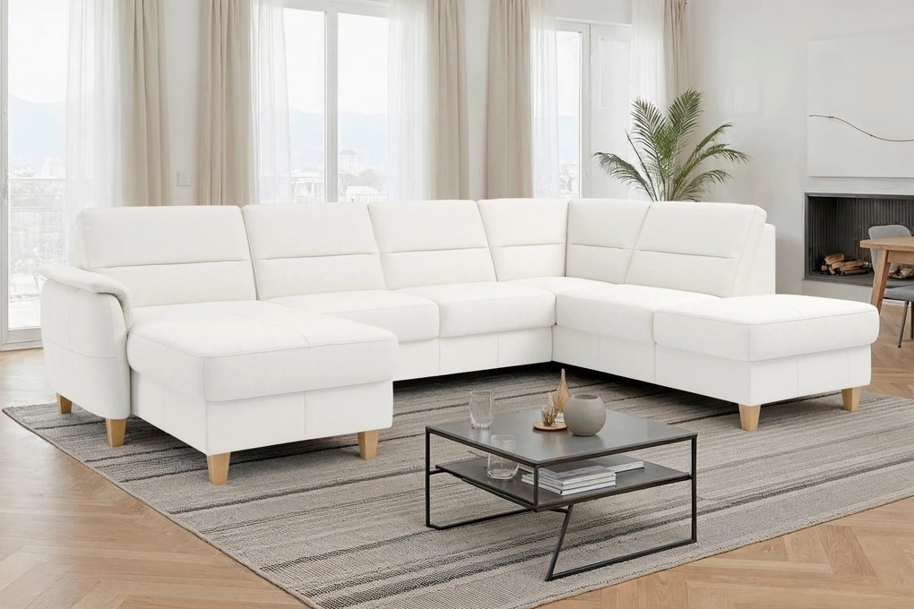 XXXLutz SEDACIA SÚPRAVA, textil, koža, biela Sit & More - Sedačky - 00014403325Y