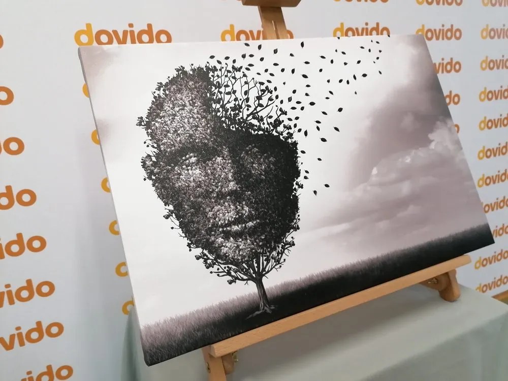 Obraz abstraktná tvár v podobe stromu