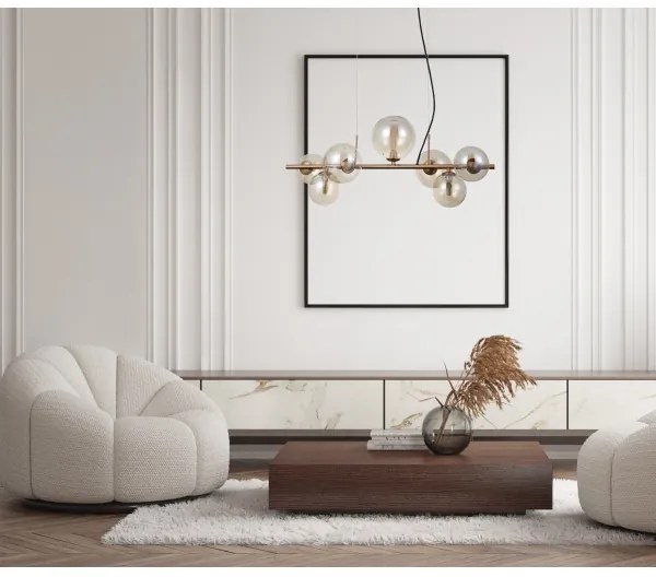 ITALUX PND-406007-7-HBR - Luster na lanku CANELLO 7xG9/5W/230V mosadz