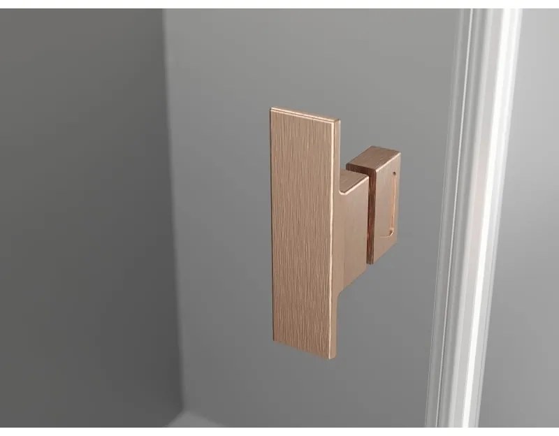 Mexen Mist T, sprchový kút s krídlovými dverami, 75 x 95 cm, 8mm číre sklo, medený profil, 8A4T-075-095-65-00