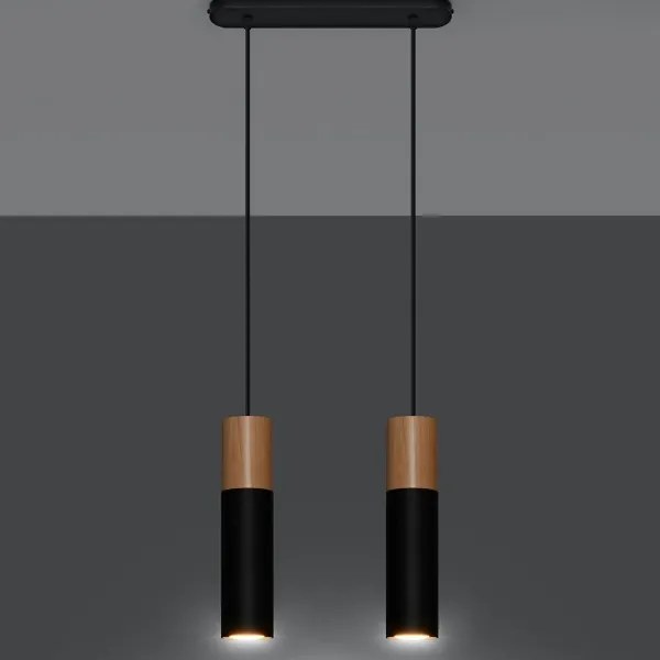 Sollux SL.0633 - Luster na lanku PABLO 2xGU10/40W/230V čierna