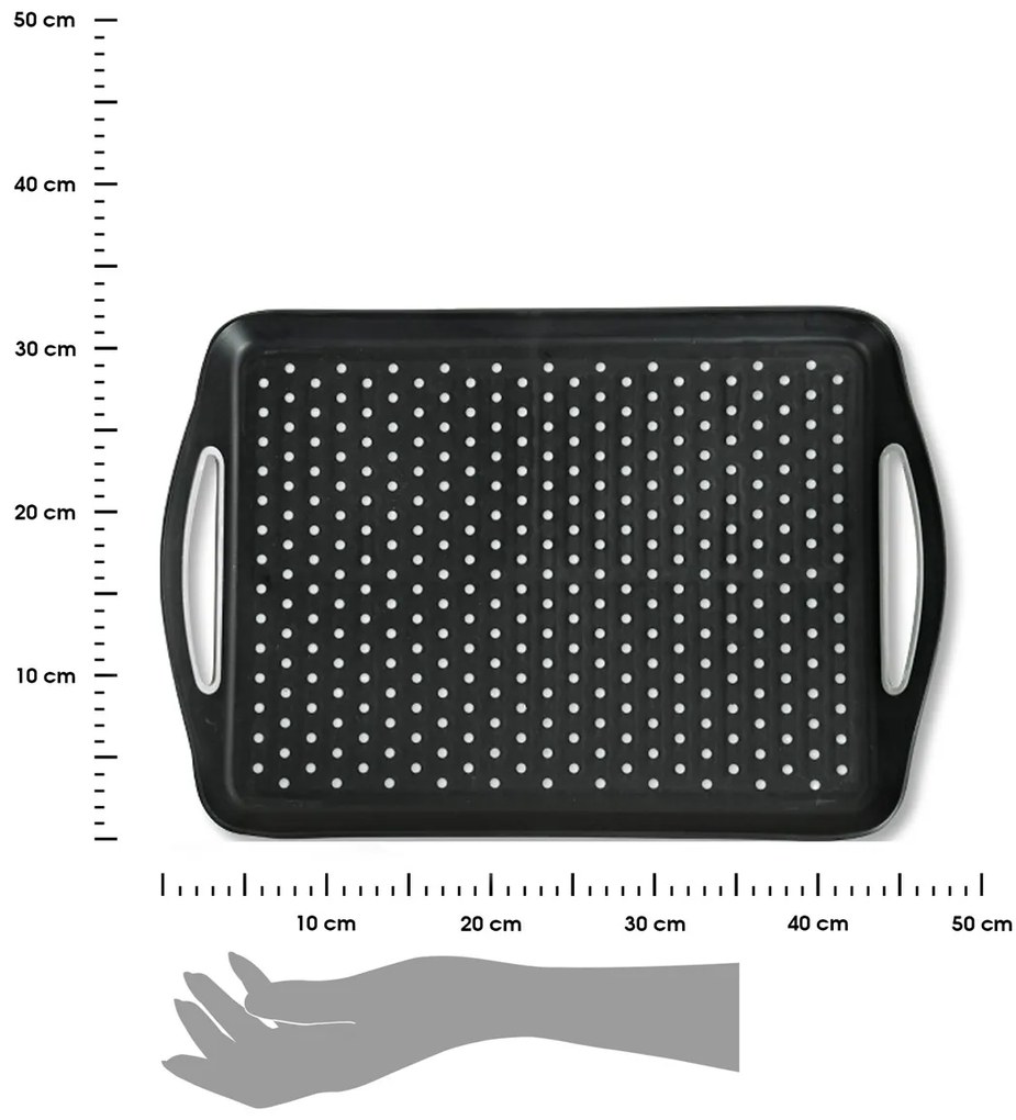 Plastový servírovací podnos KESPER 45,5 cm čierny