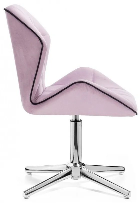 LuxuryForm DESIGN Stolička MILANO MAX VELUR na striebornom kríži - levanduľa