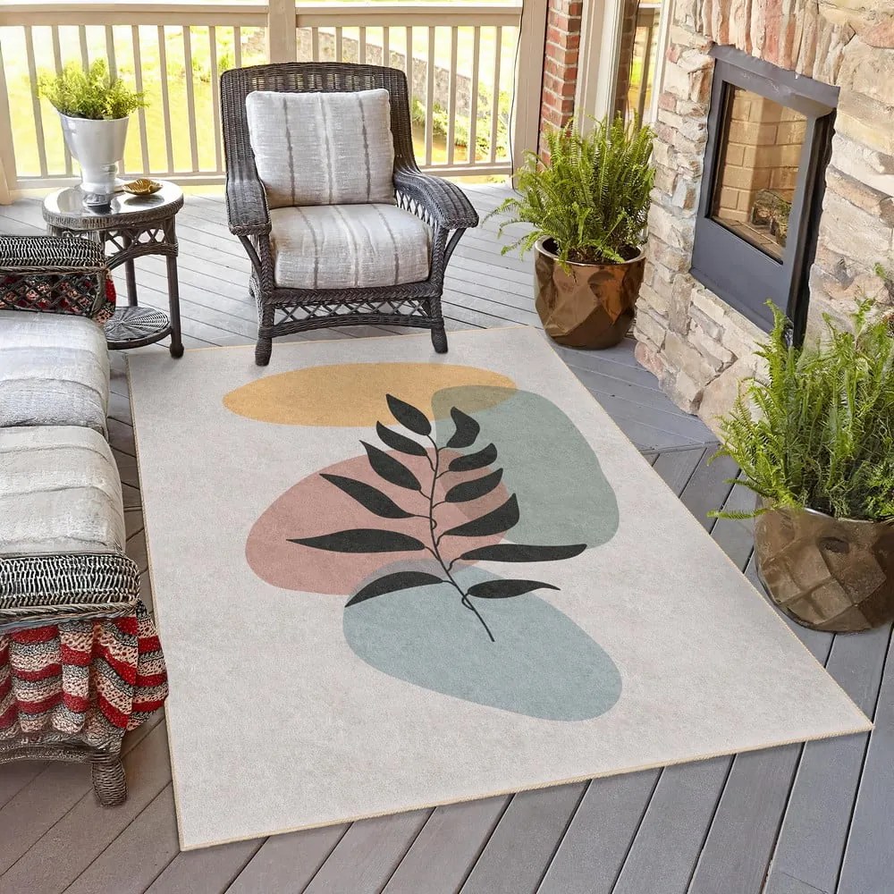 Krémový prateľný behúň 80x200 cm Illustrated Autumn – Mila Home