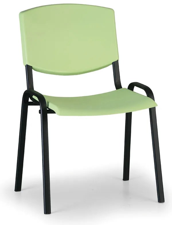 Konferenčná stolička Design - čierne nohy, zelená