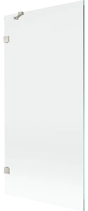 Mexen, Mexen Lunar 1-krídlová vaňová zástena 90 x 150 cm, transparentná, brúsený nikel - 897-090-000-97-00