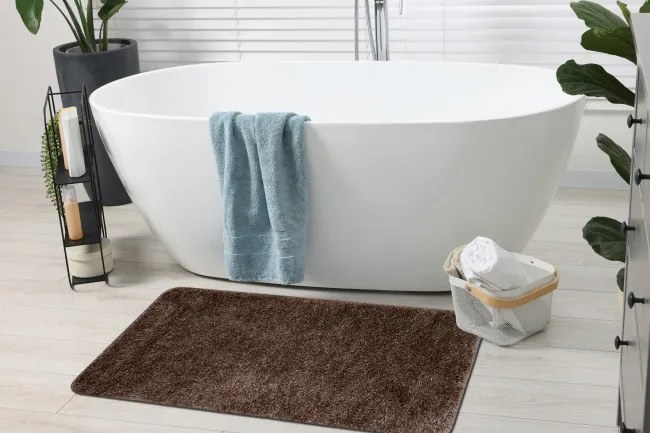 Kúpeľňový koberček SYNERGY glamour / lurex, hnedý