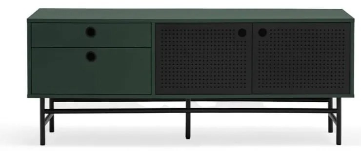 Tmavozelený TV stolík 140x52 cm Punto - Teulat