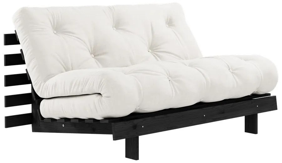 Krémovobiela rozkladacia pohovka 140 cm Roots Black Night – Karup Design