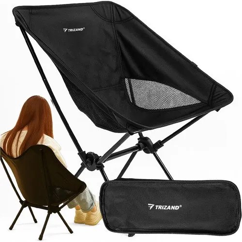 Trizand 25074 Kempingová skladacia stolička, čierna