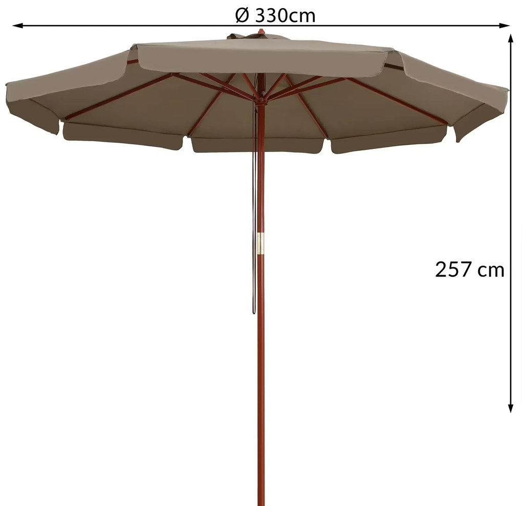 InternetovaZahrada Záhradný slnečník Ø330 cm - taupe