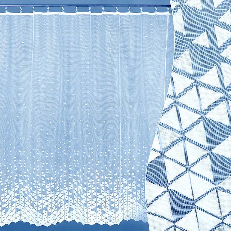Goldea žakárová záclona - geometrické trojuholníčky - metráž 180 cm