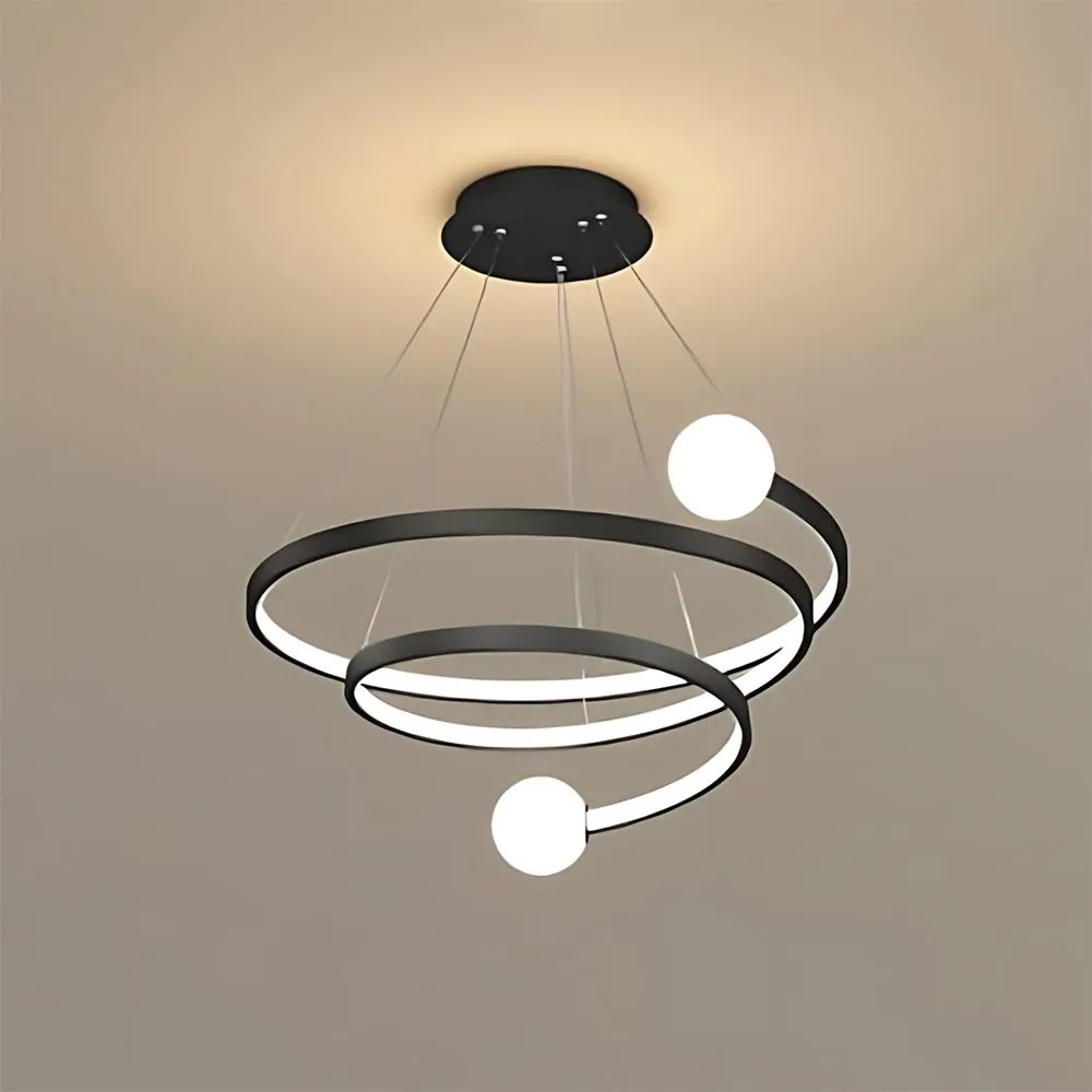 Toolight Toolight, LED závesné svietidlo, 60W, 3000K, LHJ029-CP, čierna, OSW-50047