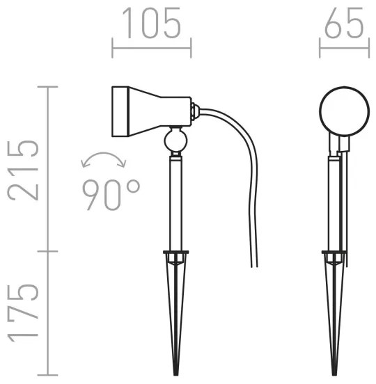 RED - Design Rendl - R10427 - Vonkajšie svietidlo DIREZZA 1xGU10/35W/230V IP54