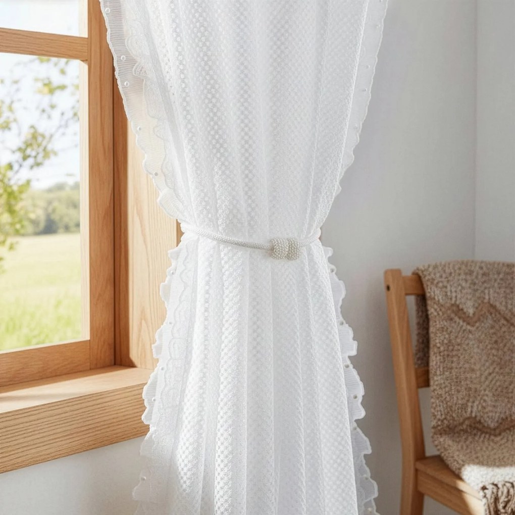 ZÁCLONA NA PÁSKE AGNESS 140X270 CM BIELA