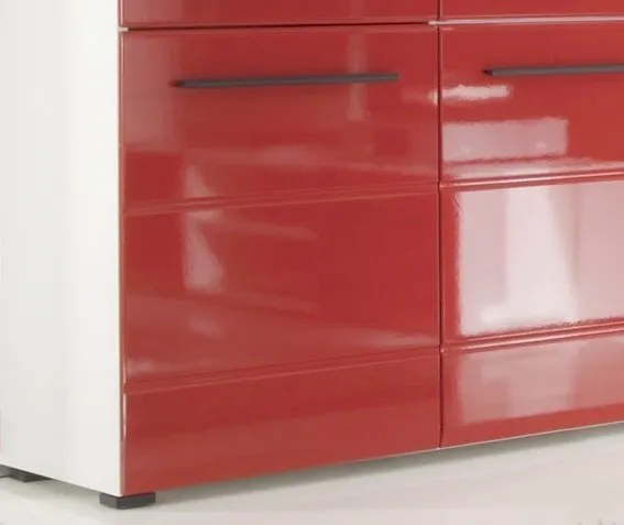 Komoda Cancan 3, dub sonoma/lesklá biela