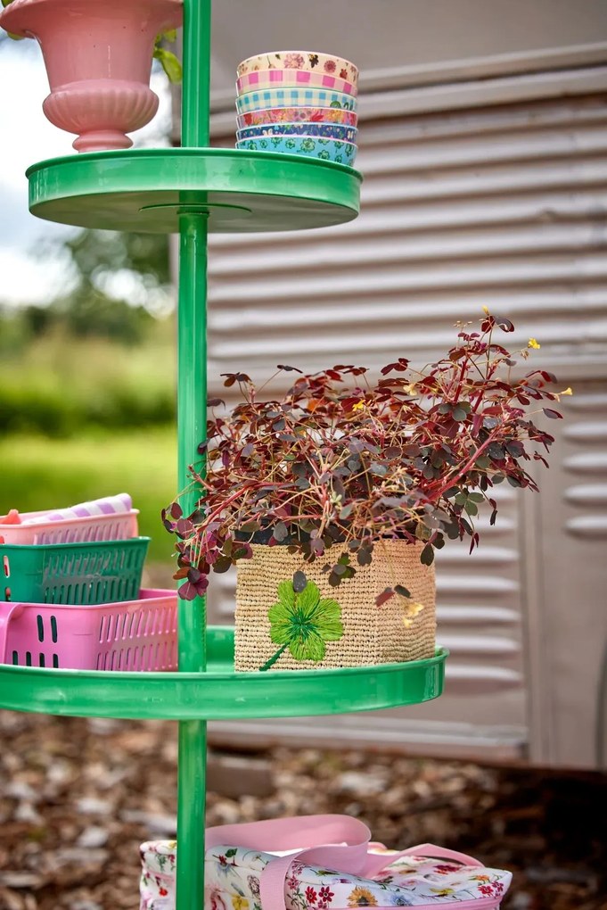 rice Úložný košík Raffia Square Clover – set 2 ks
