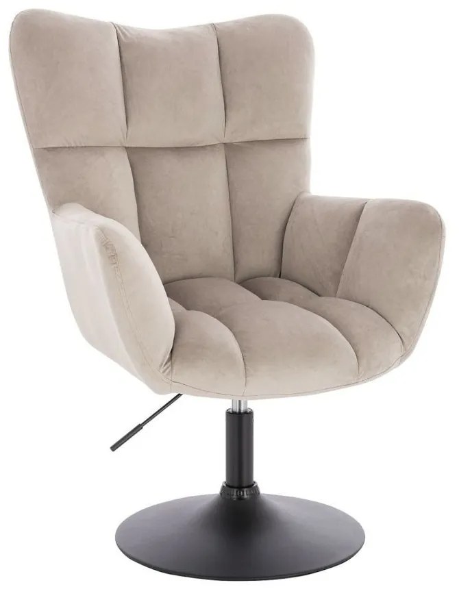 LuxuryForm DESIGN Otočné kreslo AURORA VELUR na čiernom tanieri - latte