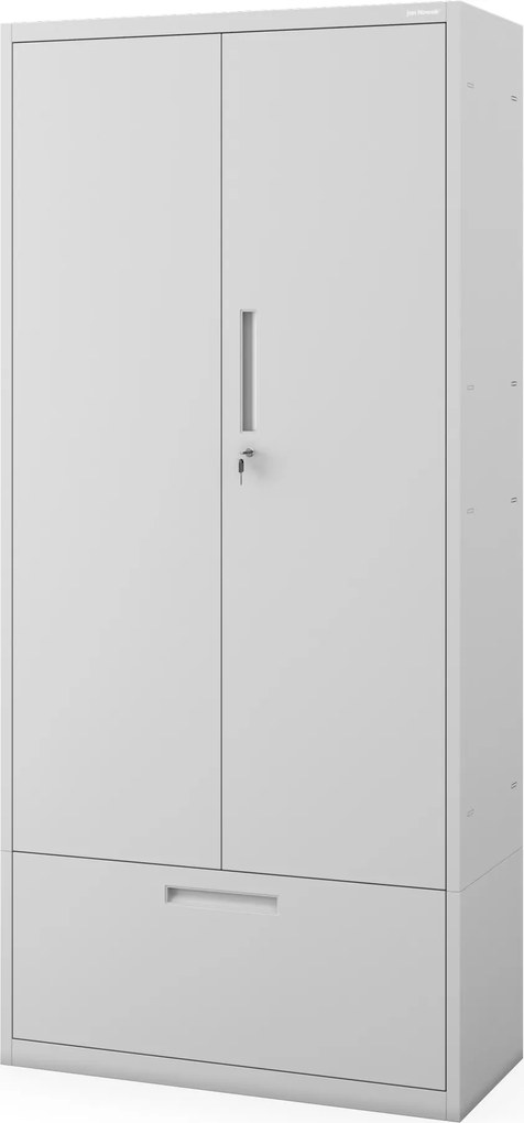 Modulárna kovová multifunkčná skriňa s vysokou zásuvkou sivá MEGAN 1950 x 900 x 400 mm