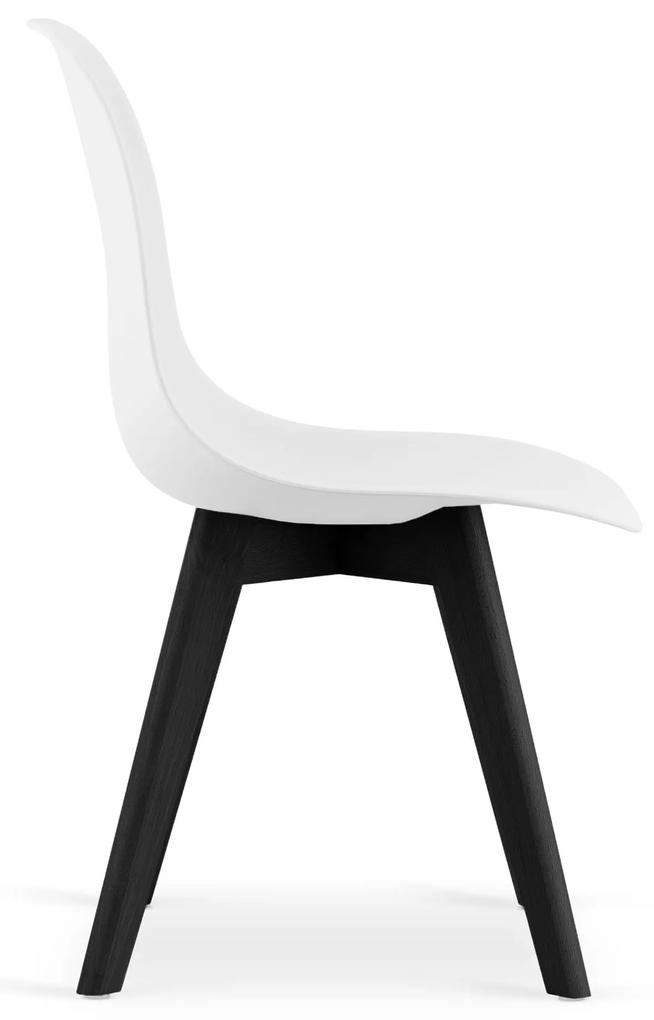 Biela stolička s KITO s čiernymi nohami