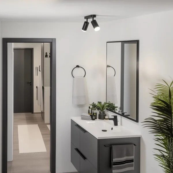 Brilagi - Kúpeľňové bodové svietidlo SELE 2xGU10/30W/230V IP44 čierna