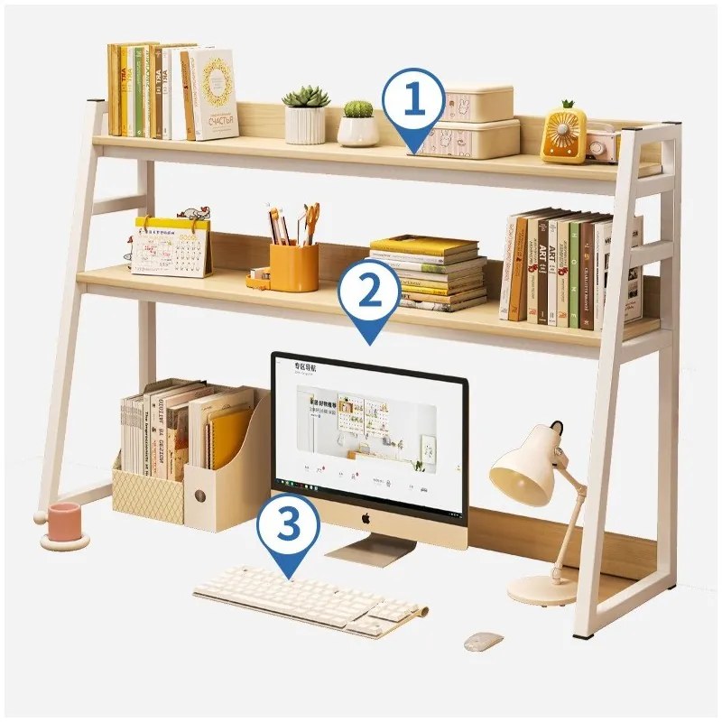 Multifunkčná 3-poschodová polica VERTEX čierna/orech