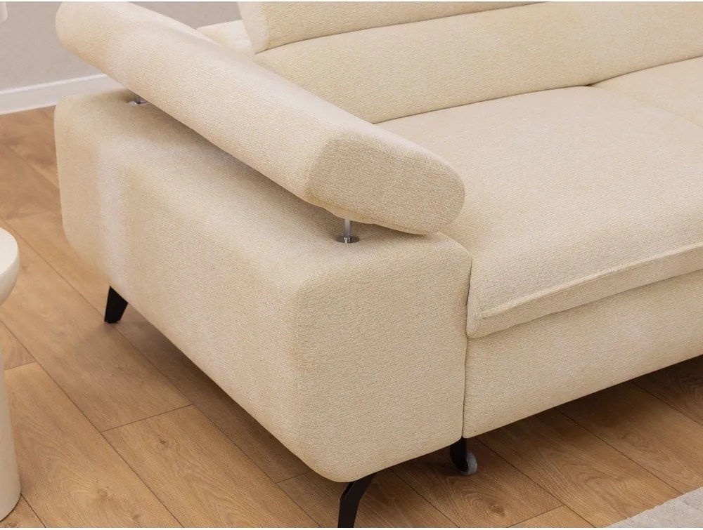 Krémová ženilková rohová pohovka (pravý roh/do L) Marbeya – Ropez