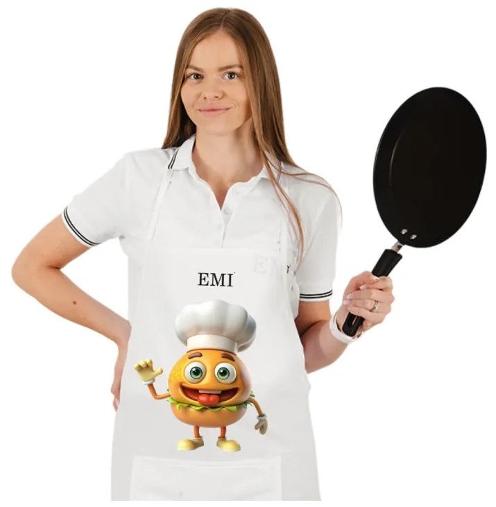 Kuchynská zástera Burger EMI, biela