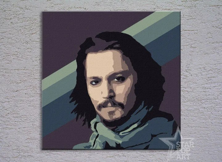 Ručne maľovaný POP Art obraz Johnny Depp