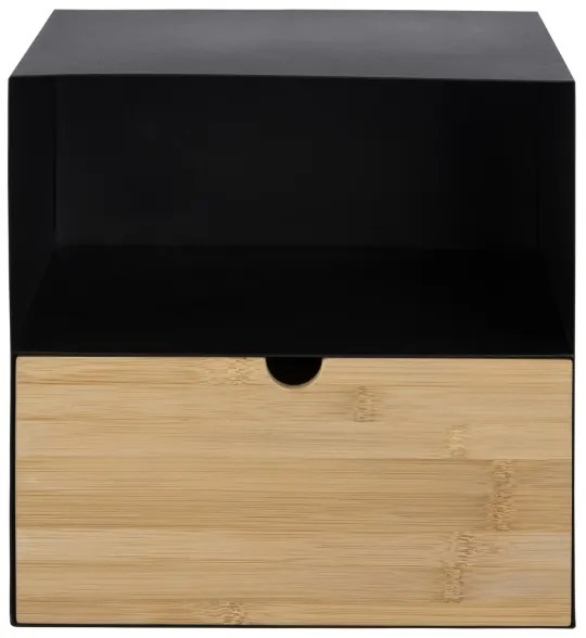 Nočný stolík s možnosťou montáže na stenu BEKIM čierna/bambus