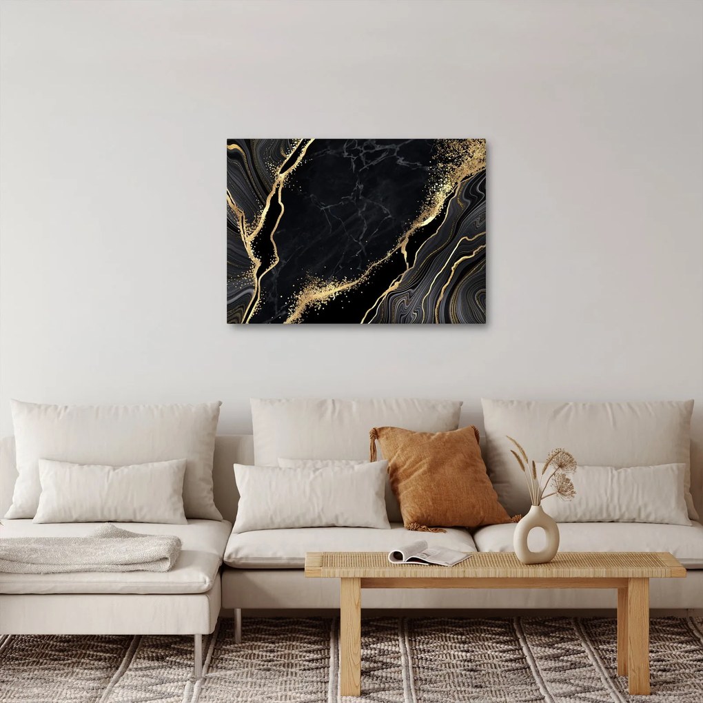 Obraz zlaté abstrakcie (70x50 cm)