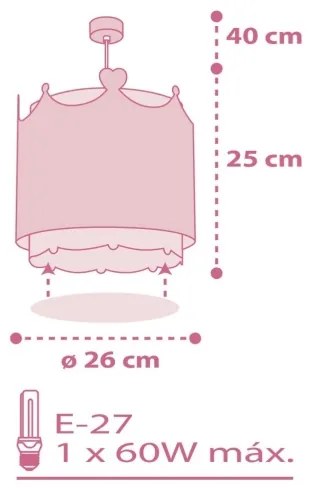 Dalber 61102 - Detský luster LITTLE QUEEN 1xE27/60W/230V
