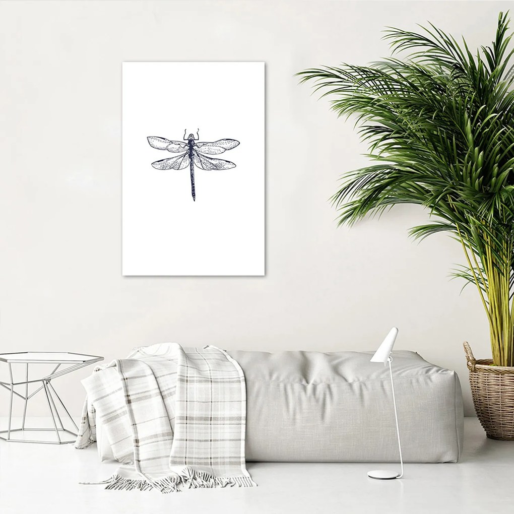 Gario Plagát Vážka nakreslená Farba rámu: Bez rámu, Rozmery: 40 x 60 cm