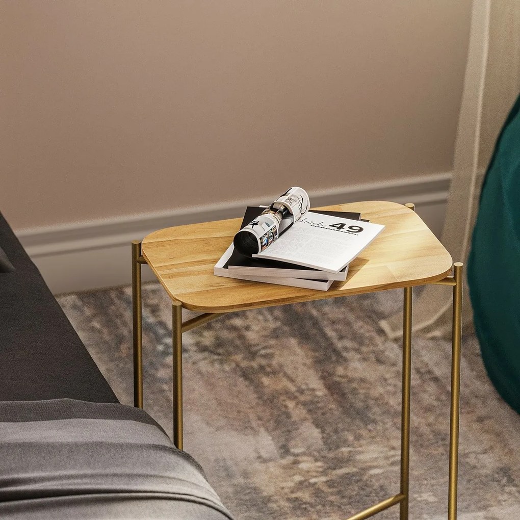 Odkladací stolík Same Gold and Natural