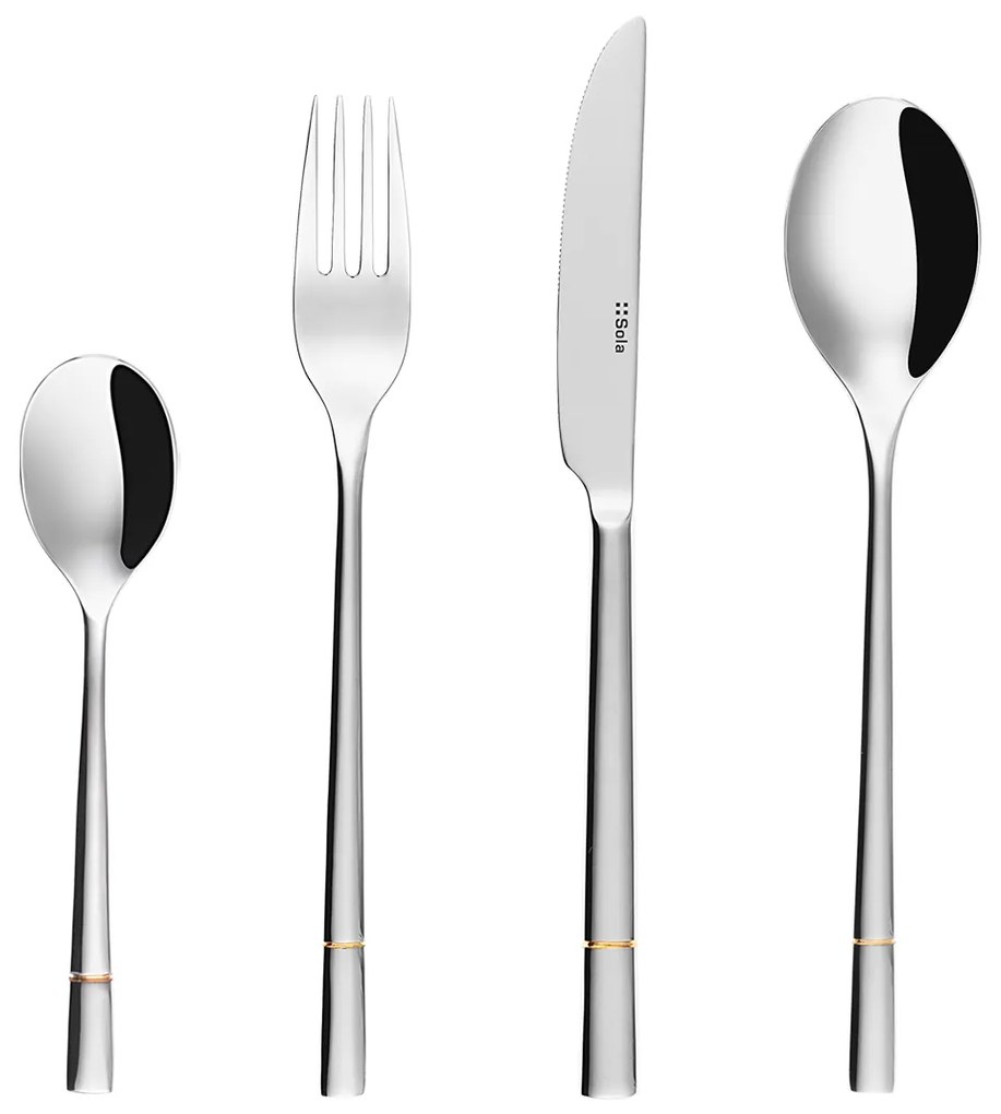 Príborový set 24 ks dezertný - Luxus zlatá ryha - 112562