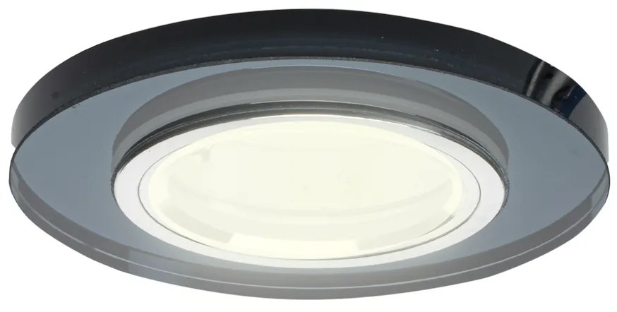 Ecolamp Podhľadové svietidlo Glass Round, 1x sklenené/čierne kovové tienidlo, b