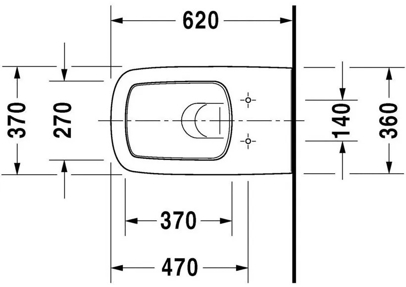 DURAVIT DuraStyle závesné WC s hlbokým splachovaním, 370 mm x 620 mm, 2537090000