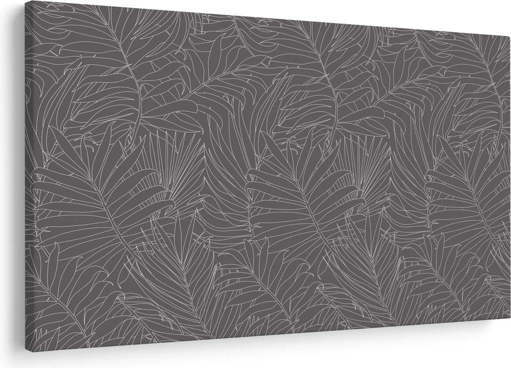 Obraz - Šedé palmové listy (90x60 cm)