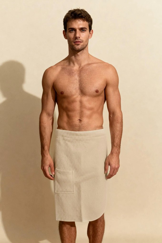 Vaflová osuška na zapínanie (kilt) béžová Veľkosť: S/M