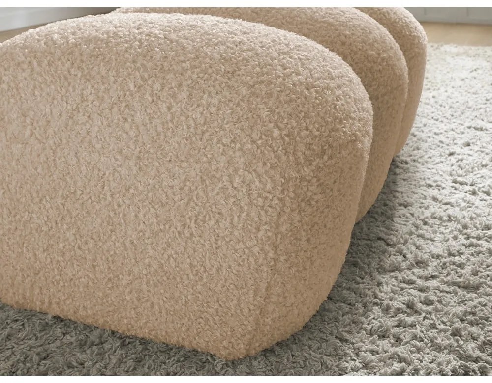 Béžová podnožka z textílie buklé Hippolyte – Bobochic Paris