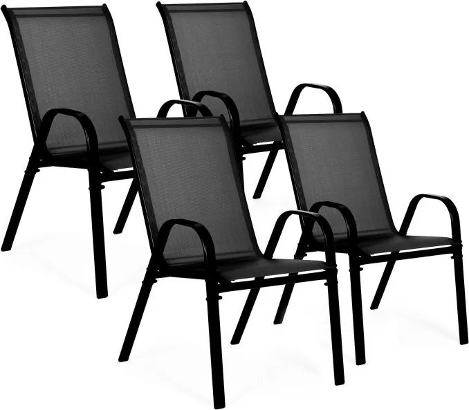 Záhradné stoličky na terasu - sada 4 ks tmavá sivá