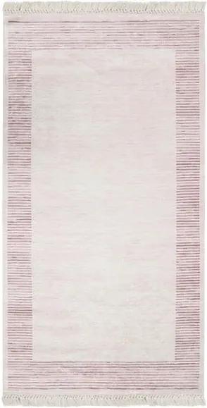 Zamatový koberec Deri Dijital Rosuna Powder, 80 × 150 cm