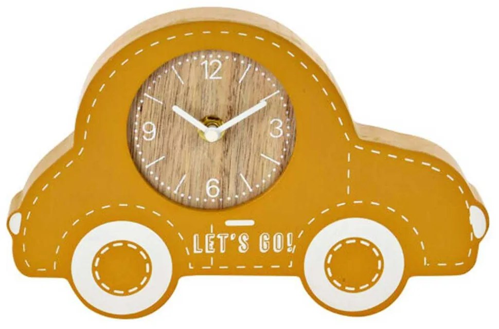 Detské stolné hodiny Car, žltá