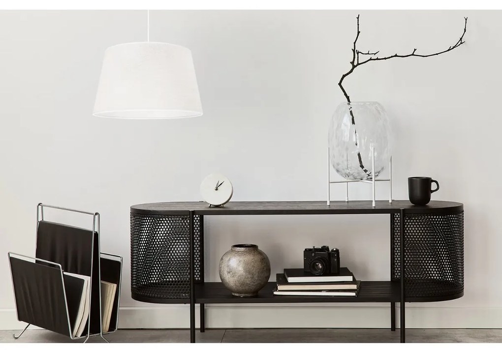 Závesné svietidlo Juta, 1x biele jutové tienidlo, (fi 44cm), w