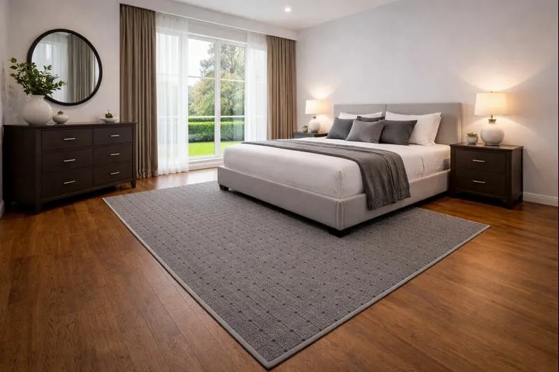 Kusový koberec Udinese šedý štvorec, 60x60, šedá, chodba / predsieň, Vopi