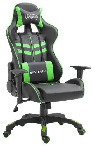 vidaXL Herná stolička, zelená, umelá koža-