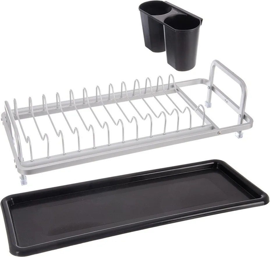 Čierno-biely kovový odkvapkávač 41,5x17 cm Deluxe – Orion