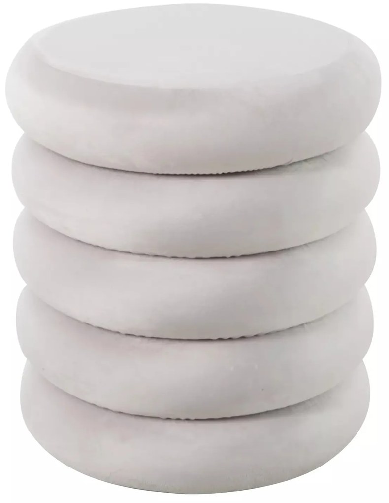 Taburet Calvi Velvet s úložným prostorem světle béžový