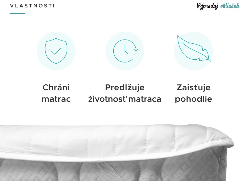 Nepremokavý chránič na matrac PREŠÍVANÝ 200x220 cm